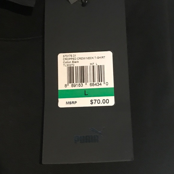 Puma Fenty x Rihanna Black Cropped Crew Neck Shirt - Picture 7 of 7